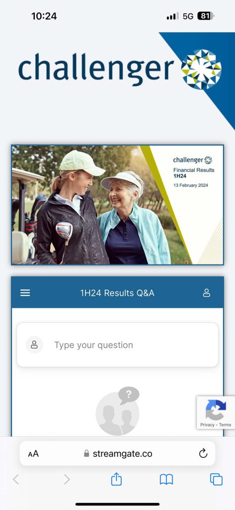 live stream challenger bank