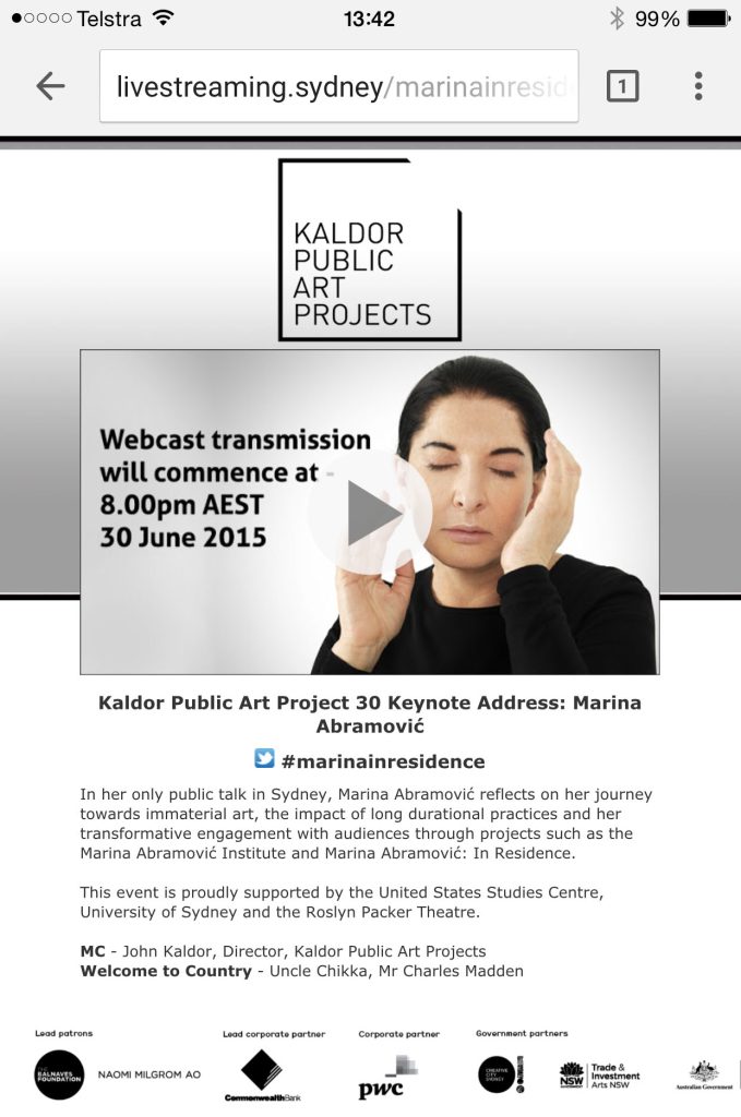 live stream marina abramovic